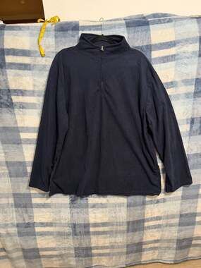 Mens Navy Blue Quarter Zip Pullover Sweatshirt 2XL